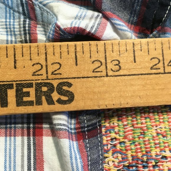 #64 J. Ferrar snap button Plaid cowboy bullrider Large Two Pockets rugged - Picture 6 of 8